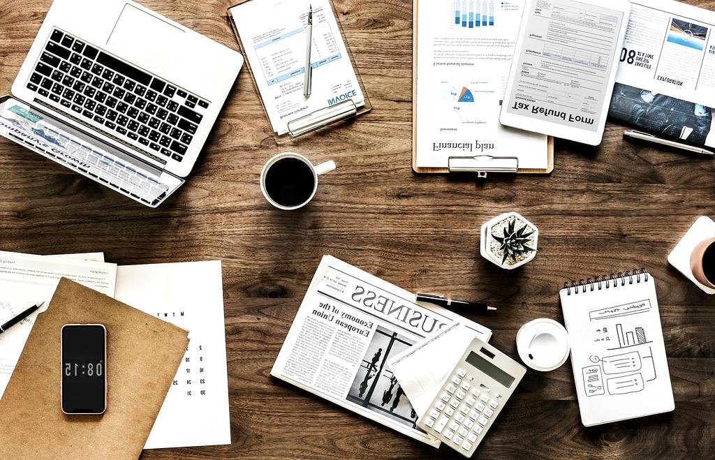 Modern computer workspace with technical equipment